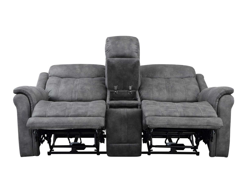 Morrison Dual-Power Reclining Console Loveseat, Stone