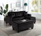 Naomi Black Velvet - Reversible Sectional & Ottoman