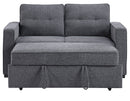 Noah Convertible Sleeper Loveseat, Gray