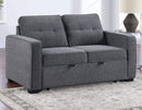 Noah Convertible Sleeper Loveseat, Gray