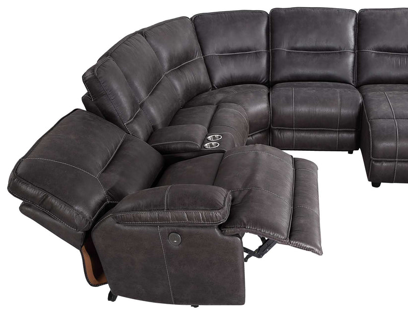 Ogden 6-Piece Power Sectional with RAF Recliner