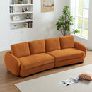 Paton Mid-Century Modern 114.5'' Boucle Fabric Sofa Burnt Orange