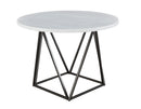 Ramona White Marble Top 44 inch Round Dining Table