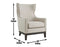 Roswell Wing Back Chair, Beige