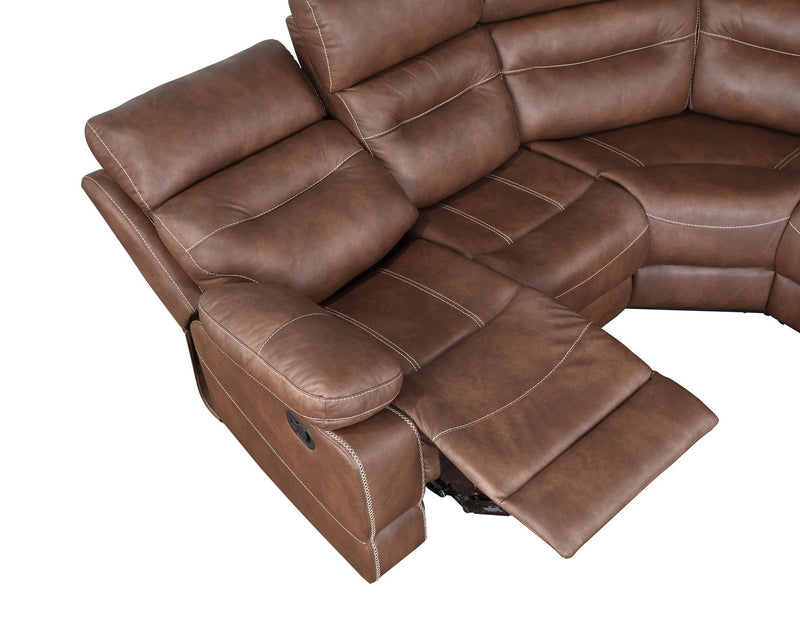 Rudger 3-Piece Manual Reclining Sectional, Chestnut