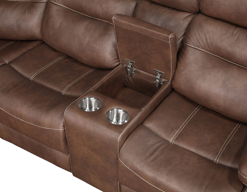 Rudger 3-Piece Manual Reclining Sectional, Chestnut