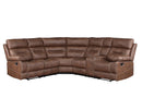 Rudger 3-Piece Manual Reclining Sectional, Chestnut