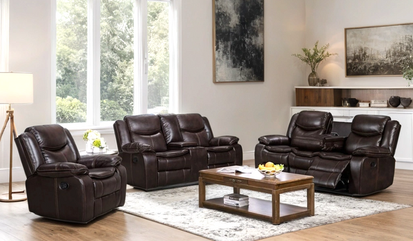 Reno Brown - 2PC or 3PC Reclining Set