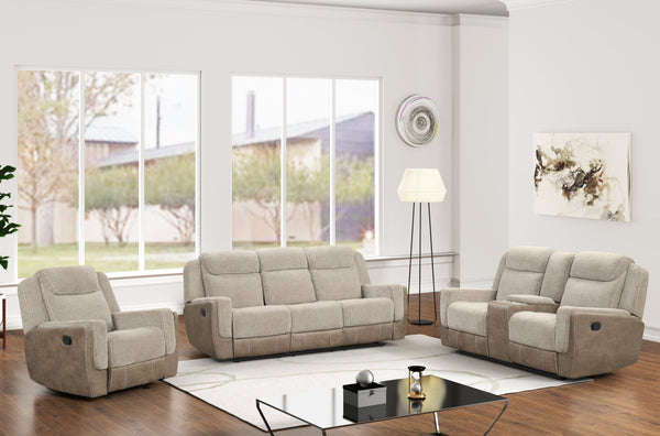 LISA - 3pc Reclining Brown living room sofa