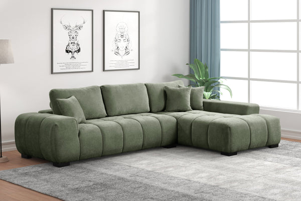 Manhattan 2 Green Modern Sectional