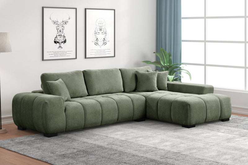 Manhattan 2 Green Modern Sectional