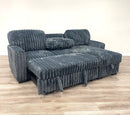 Poland Charcoal Reversible Sectional With Pull-Out Bed