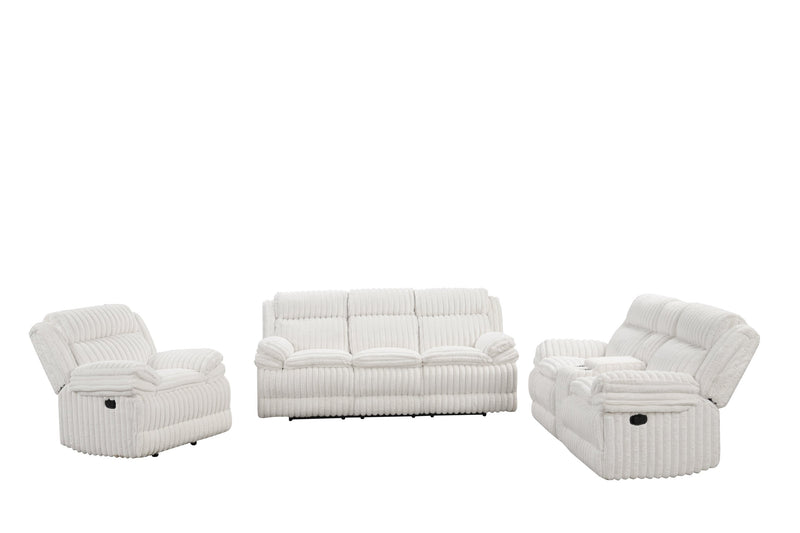 Heaven White 3pc Reclining Living Room Set