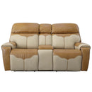 SALAMANCA LEATHER DUAL-POWER RECLINING CONSOLE LOVESEAT