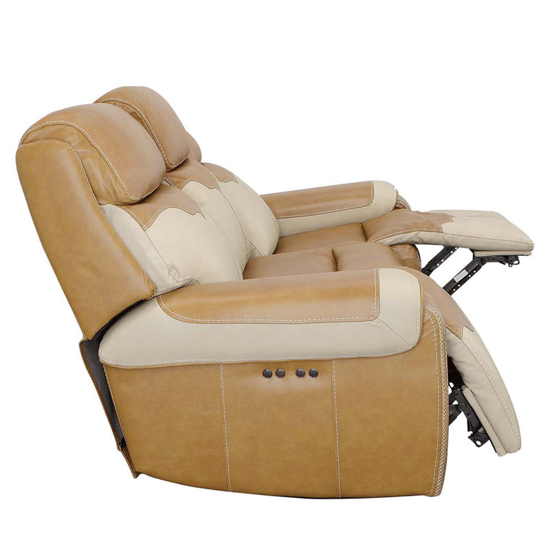 SALAMANCA LEATHER DUAL-POWER RECLINING CONSOLE LOVESEAT