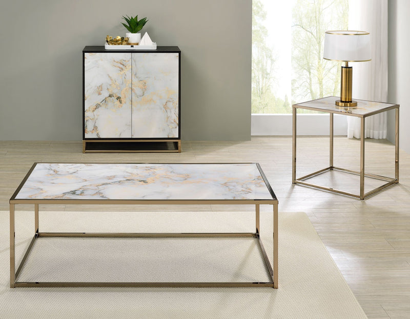 Salvador 3-Piece Faux-Marble Table Set