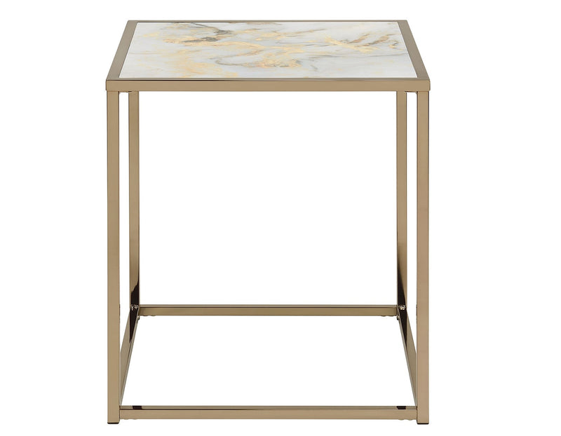 Salvador Faux-Marble End Table