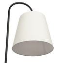 Seoul Black Floor Lamp with Rotary Switch Wood Table Metal Base