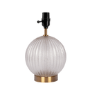 Serenity Round Ribbed Glass Lamp Base Clear Table Lamp Large Linen Shade