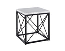 Skyler White Marble End Table