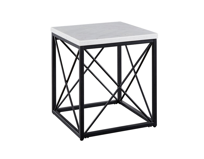 Skyler White Marble End Table