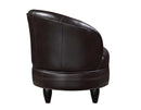 Sophia Swivel Accent Chair, Brown Leatherette