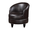 Sophia Swivel Accent Chair, Brown Leatherette