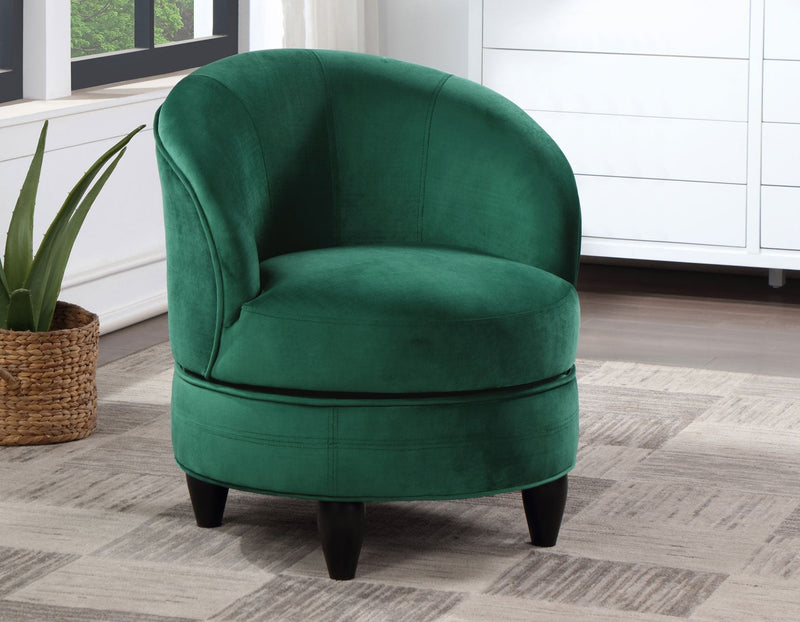 Sophia Swivel Accent Chair, Green Velvet