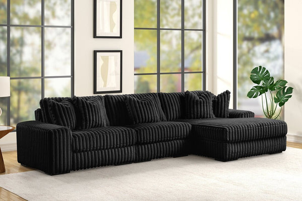 Sunday2 Black 3pc Sectional