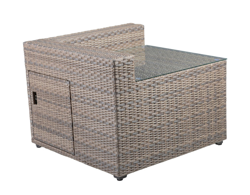 Tamyra Resin Wicker Side Table & Ottoman