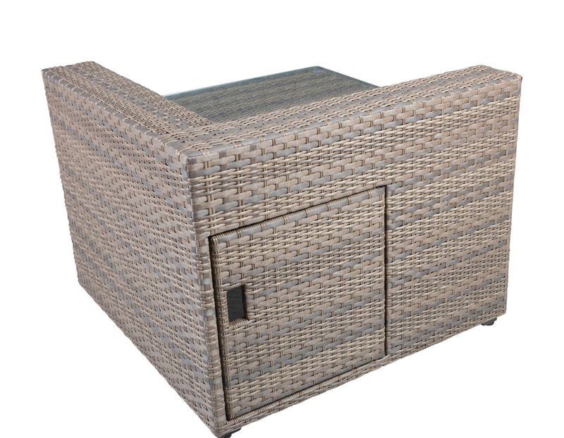 Tamyra Resin Wicker Side Table & Ottoman