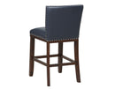 Tiffany 24″ Counter Stool, Navy Leatherette, Set of 2