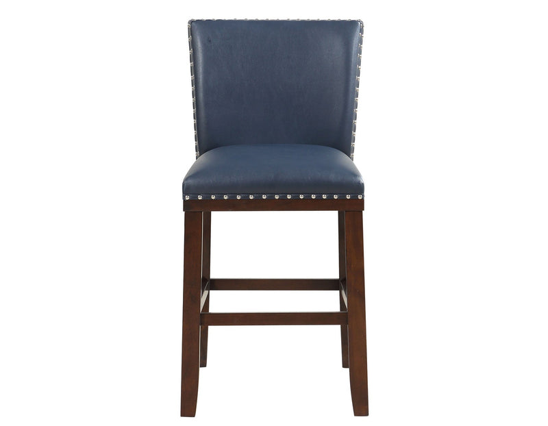 Tiffany 24″ Counter Stool, Navy Leatherette, Set of 2