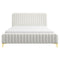 Valery King Size Cream Boucle Platform Bed King