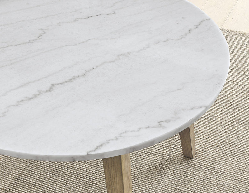 Vida 48″ Round White Marble Dining Table