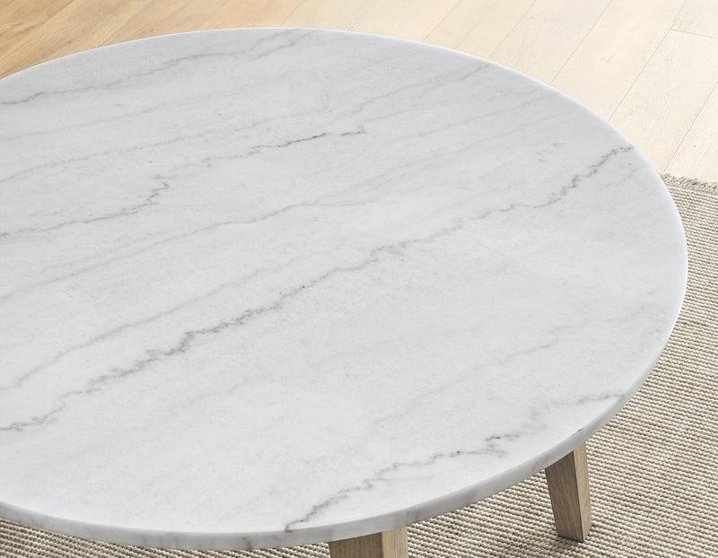 Vida 48″ Round White Marble Dining Table