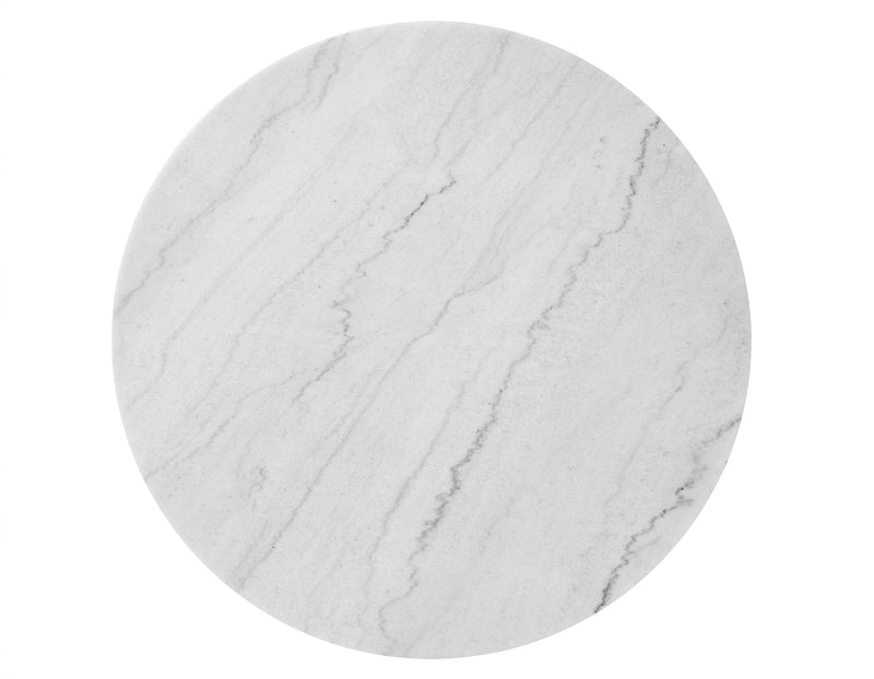 Vida 48″ Round White Marble Dining Table