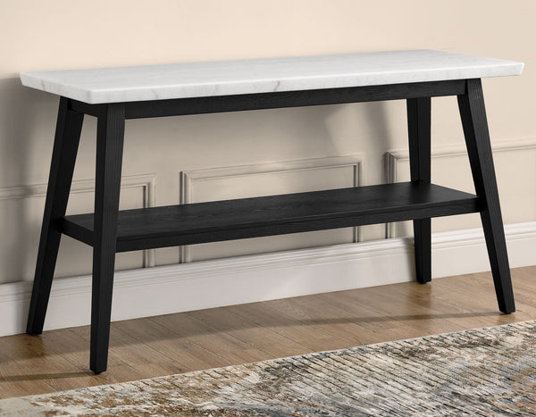 Vida Marble Top Sofa Table, Black Finish