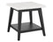 Vida White Marble Top End Table, Black Finish