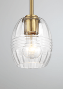 Vista Single Pendant Chain Hanging Light with Clear Glass - Satin Brass