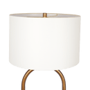 Vivid Brass Ring Base Floor Lamp with Large White Drum Shade