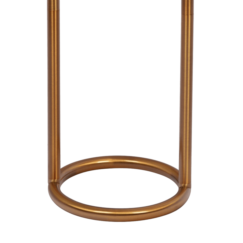 Vivid Brass Ring Base Floor Lamp with Large White Drum Shade