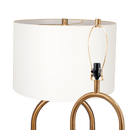 Vivid Brass Ring Base Floor Lamp with Large White Drum Shade