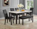 Westby Black PU Dining Bench w/Nailhead