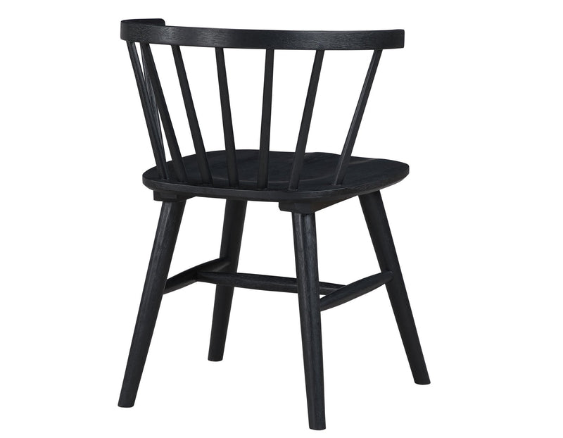 Willow Solid Wood Dining Chair, Black