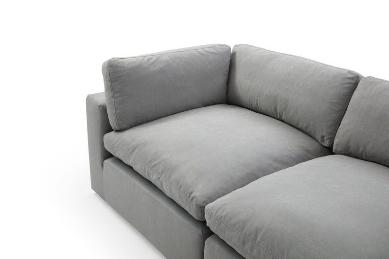 Comfy Gray XL 130" Cloud Sectional with Ottoman