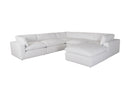 Comfy White XL 130" Cloud Sectional with Ottoman