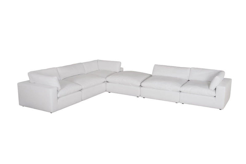 Comfy White XL 130" Cloud Sectional with Ottoman