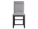 Yves 24″ Counter Stool, Grey Upholstered, Set of 2