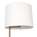 Zenith Offset Brass Base Floor Lamp with Drum-shaped Linen Shade